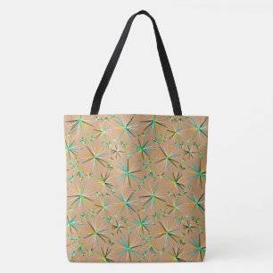 Mid Century Sputnik pattern, Taupe Tan Tote Bag