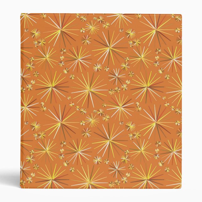 Mid Century Sputnik pattern, Terracotta Binder (Front)