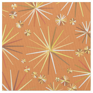 Mid Century Sputnik pattern, Terracotta Fabric