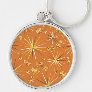Mid Century Sputnik pattern, Terracotta Keychain