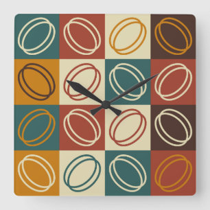 Mid Century Square Wall Clock