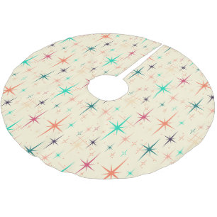 Mid-Century Starburst Christmas Tree Skirt - Cream