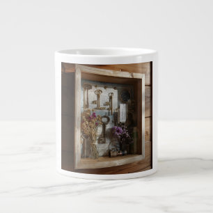 Mid-Century Starburst Clock Face Art Large Coffee Mug