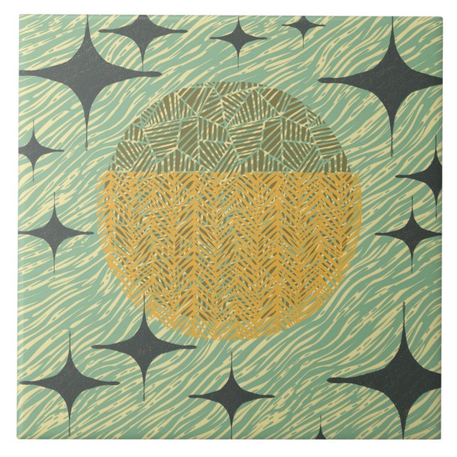 Mid Century Starburst Geometric Design Tile (Front)