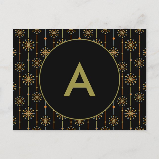 Mid Century Starburst Stripe Custom Colours SVG Postcard (Front)