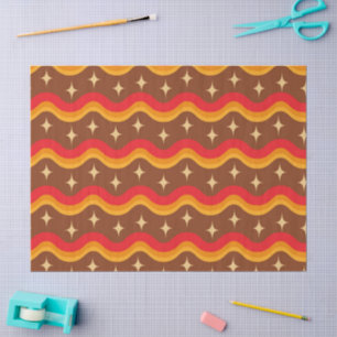 Mid Century Starbursts on Groovy funky waves  Tissue Paper