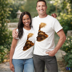 Mid Century Steam Train Retro Vintage Locomotive T-Shirt