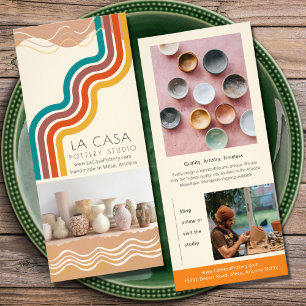 Mid Century Stripe Creative Marketing Rack Card