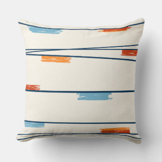 Mid-Century Stripe Throw Pillow