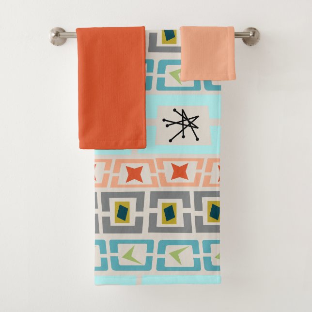 Mid-Century Stripes  Bath Towel Set (Insitu)