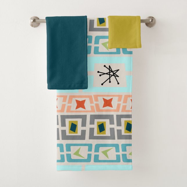 Mid-Century Stripes  Bath Towel Set (Insitu)