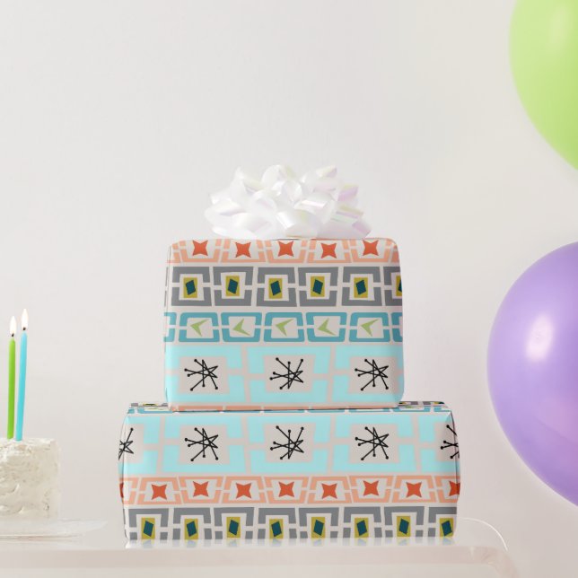 Mid-Century Stripes  Wrapping Paper (Party Gifts)