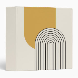 Mid Century style line art with mustard colour arc Binder