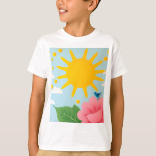 Mid-Century Sun & Nature Art Print - Stylized Sun T-Shirt