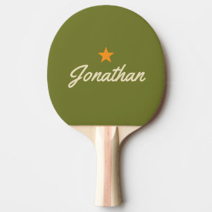 Mid-Century Sweet Olive Vintage OG Star Signature Ping Pong Paddle