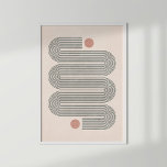 Mid-Century Terracotta Abstract Waves Poster<br><div class="desc">Mid-Century Terracotta Abstract Waves Poster</div>