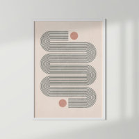 Mid-Century Terracotta Abstract Waves Poster 