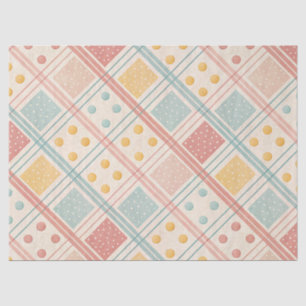 Mid Century Terracotta Plaid Diamond Pattern Tissue Paper