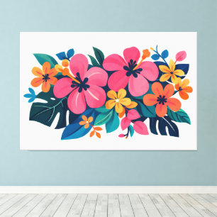Mid century tropical beachy art canvas print