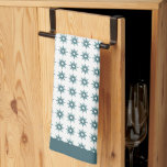 Mid-Century Turquoise Starburst Pattern Kitchen Towel<br><div class="desc">Brighten up your kitchen with this stylish mid-century modern kitchen towel. This design features a turquoise starburst pattern on a crisp white background; framed in dark turquoise.</div>