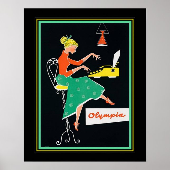 Mid Century Typewriter Ad Poster (Front)