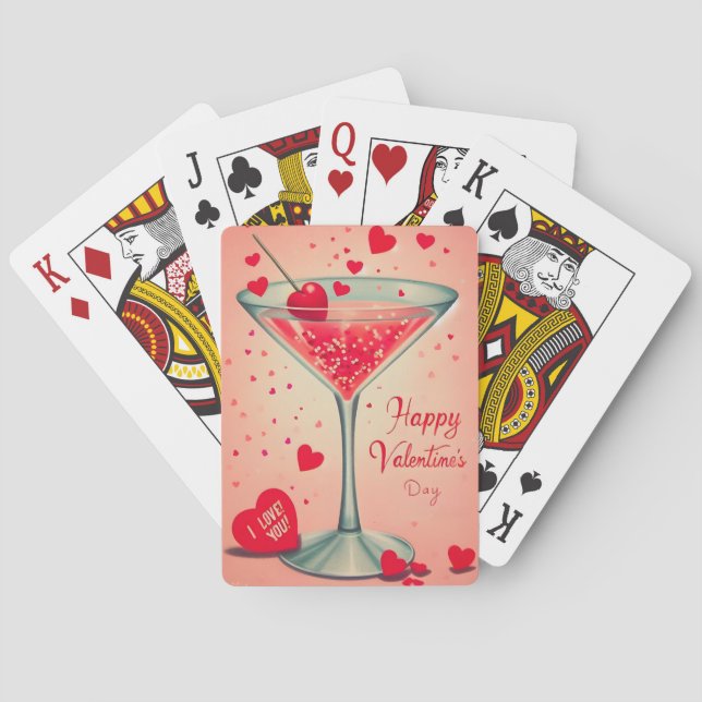 Mid Century Valentine Martini cocktail Playing Cards (Back)