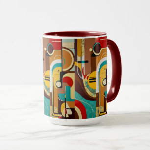 Mid-Century Vibes Yellow & Brown Design Mug