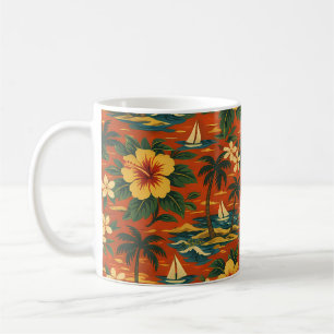 Mid Century Vibrant Hawaiian Shirt Print Coffee Mug