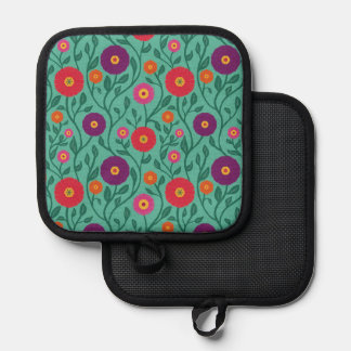 Mid-Century Vine Flower | Garden Garland Green Pot Holder