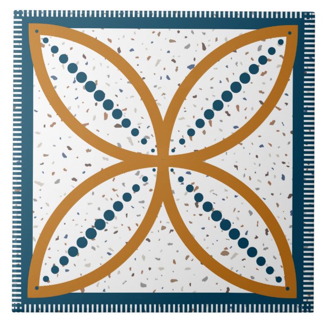 Mid-Century Vintage Art Abstract Pattern Tile (Front)