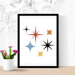Mid Century Vintage Retro Stars Abstract  art Poster<br><div class="desc">Mid Century Vintage Retro Stars Abstract  art</div>