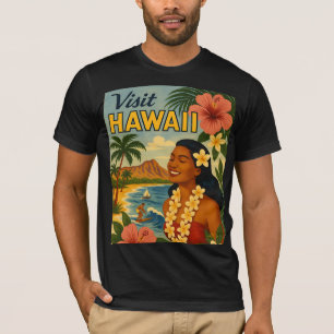 Mid Century Visit Hawaii Tourism Art T-Shirt