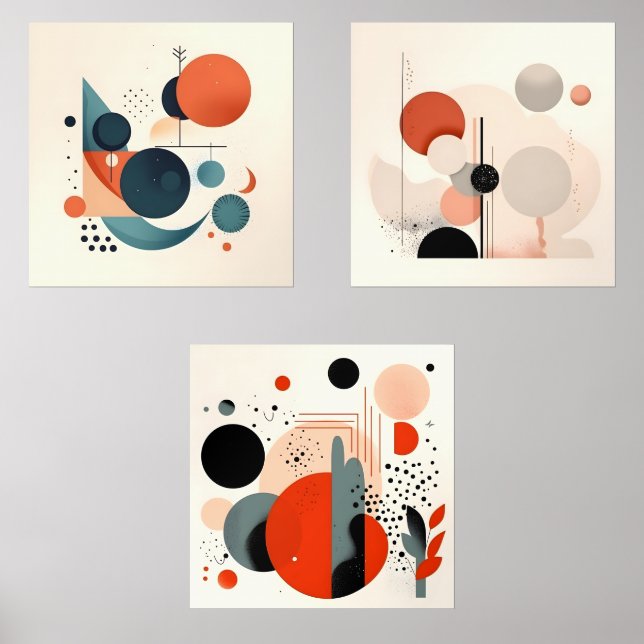 Mid Century Wall Art Sets (Front)