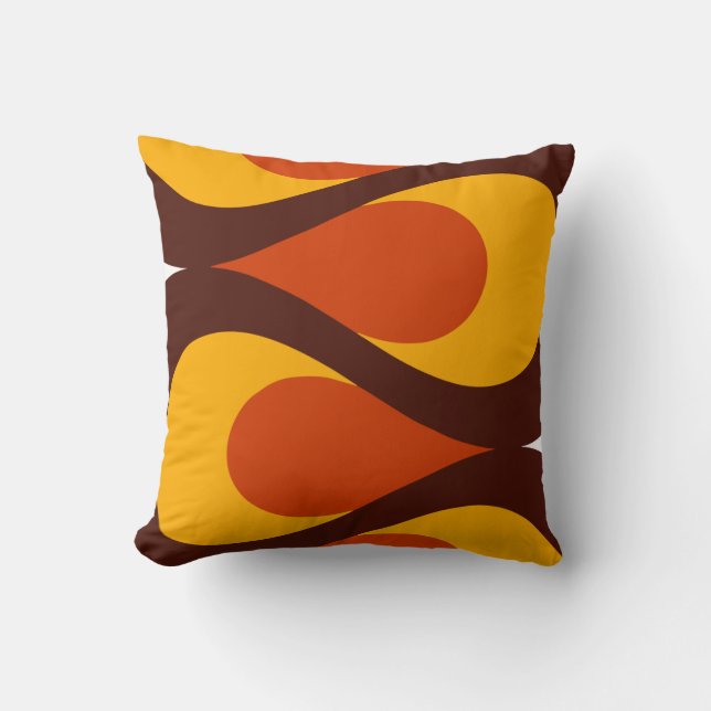 Mid Century Waves Throw Pillow (Front)