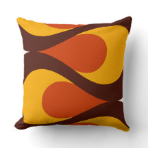 Mid Century Waves Throw Pillow
