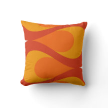 Mid Century Waves Throw Pillow