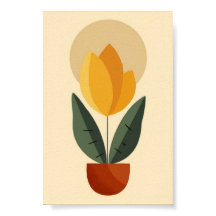 Mid Century Yellow Flower Retro Boho