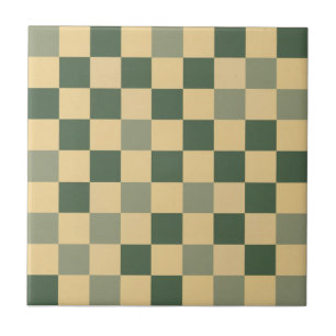 Mid Geometric pattern decor green yellow small Tile