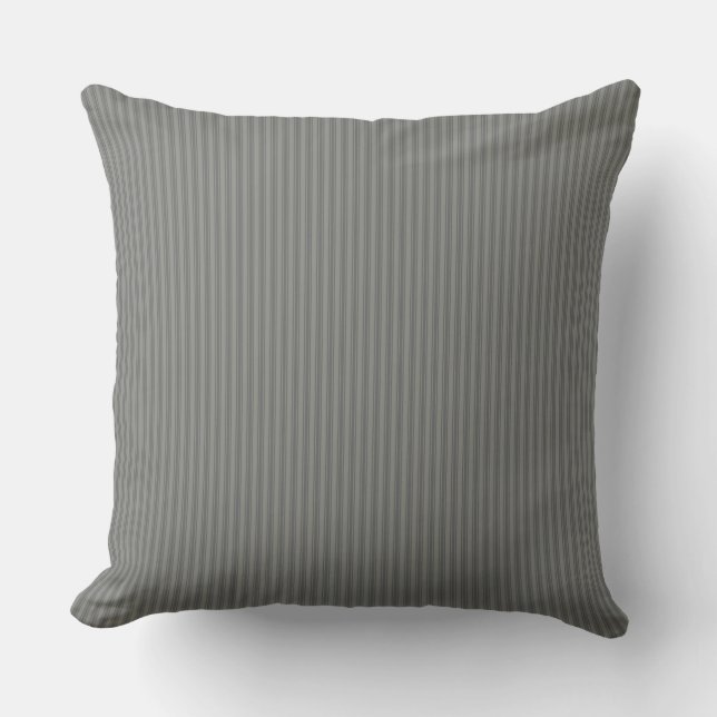 Mid Gray Ticking Stripe  Throw Pillow (Front)
