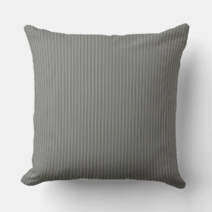 Mid Grey Ticking Stripe  Throw Pillow