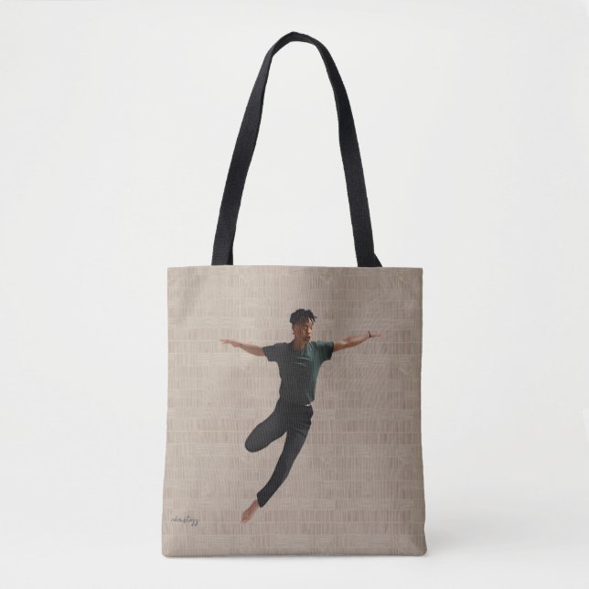 Mid Leap Dancer on Beige background Tote Bag (Front)