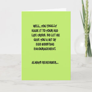Mid Life Crisis Birthday Card