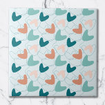 Mid Mod Abstract Pattern Teal, Peach, Dark Salmon Tile<br><div class="desc">Playfully retro,  this abstract pattern with boomerangs is a stylish way to add a little mid-century flair to your home decor. It is also a great gift for retro style lovers.</div>