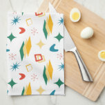 Mid Mod Atomic Mid-Century Modern Shapes Retro Kitchen Towel<br><div class="desc">Mid mod atomic pattern with retro colour palette kitchen towel.</div>