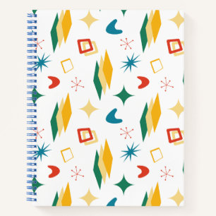 Mid Mod Atomic Mid-Century Modern Shapes Retro Notebook