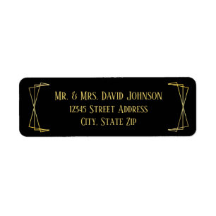 Mid Mod Black Design - Return Address Label