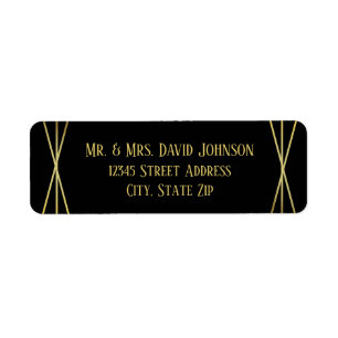 Mid Mod Black Design - Return Address Label