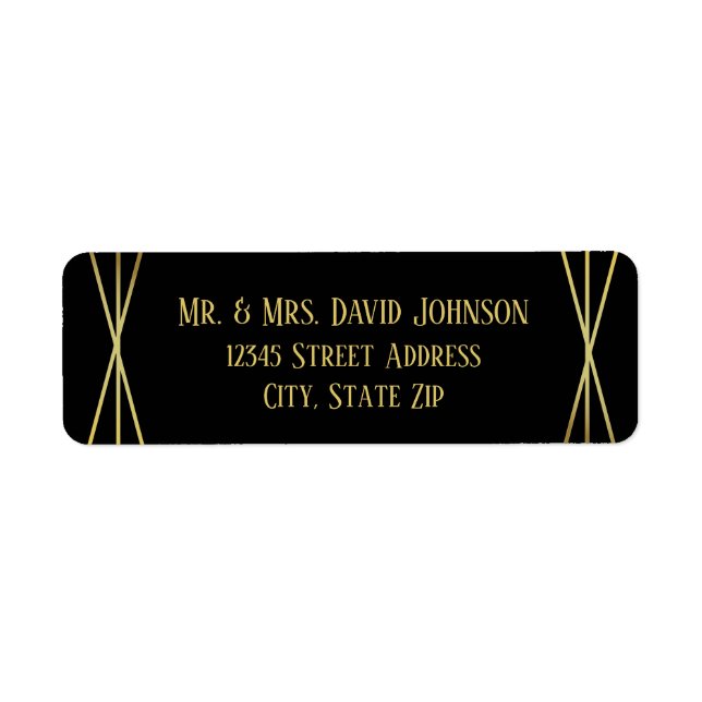 Mid Mod Black Design - Return Address Label (Front)
