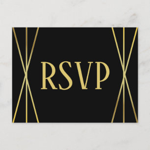 MId Mod Black Design - RSVP Postcard