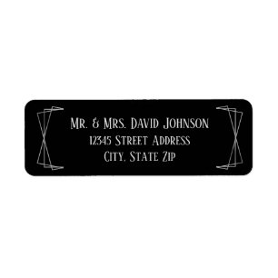 Mid Mod Black & Gray Design - Return Address Label